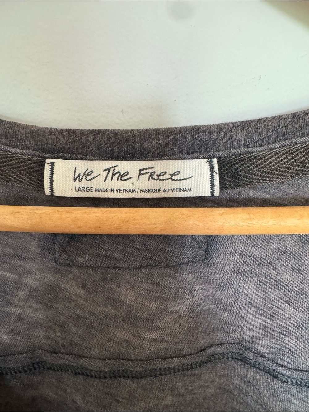 We The Free Charcoal V-Neck Long Sleeve Pocket Tee - Picture 2 of 7